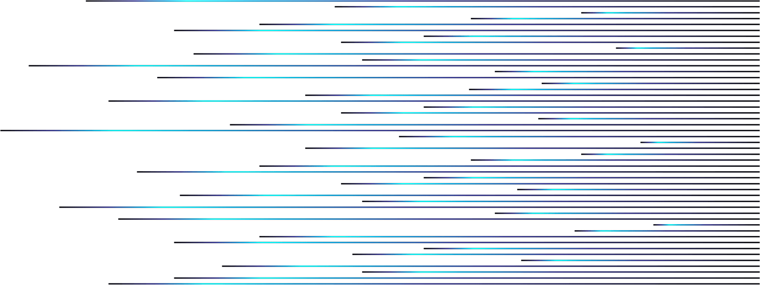 A series of horizontal blue and black lines of varying lengths, spaced unevenly across a transparent or green-tinted background, creating an abstract, modern pattern.